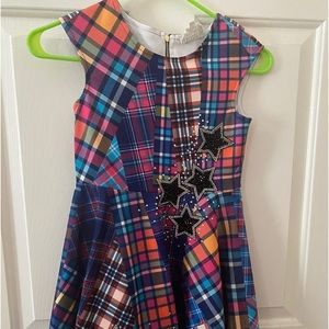 Hanna Banana fit and flare skater dress with crystal star embellishments. Size 8
